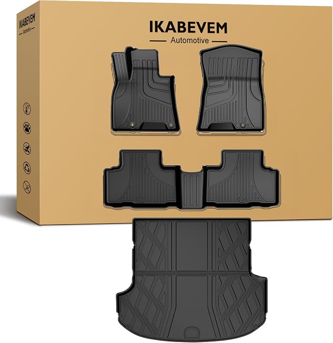 Floor Mats for Genesis GV80 2021-2025 5 Seats Only (Not for Coupe), All Weather TPE Floor Liners Cargo Mat GV80 Accessories Odorless Anti-Slip Cargo Liner Trunk Tray Protector