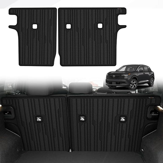 TripleAliners Backrest Mats All Weather Liners Compatible with 2025 2026 Nissan Kicks Interior Accessories TPE Second Row Seats Back Cover Custom Fit Protection Car Liner