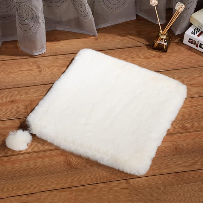 SHENGOCASE 2-Pack 18" x 18" Faux Rabbit Fur Cat Condo Replacement Cushion. Cat Dog Bed Cushion Pad for Window Perch Cat Tree Tower Carrier Cage Crate Kennel Furniture