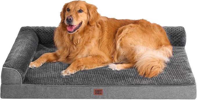 EHEYCIGA Extra Large Dog Bed Othorpedic, Memory Foam XL Dog Bed with Washable Removable Cover, Waterproof Pet Sofa Couch XLarge Size Dogs with Nonskid Bottom, 44x32x6.5, Dark Grey | Washable Removable Cover, Waterproof Flat Pet Sofa Couch with Nonskid ...