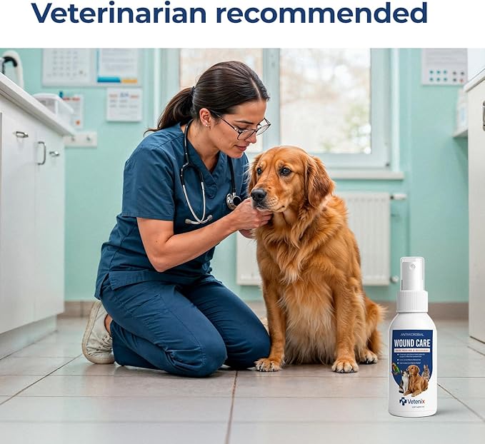 Dog Wound Care Spray | Healing Aid and Skin Repair, Clean Wounds, Relieve Dog Skin Allergies, Safe for All Animals. 3.38 Ounces