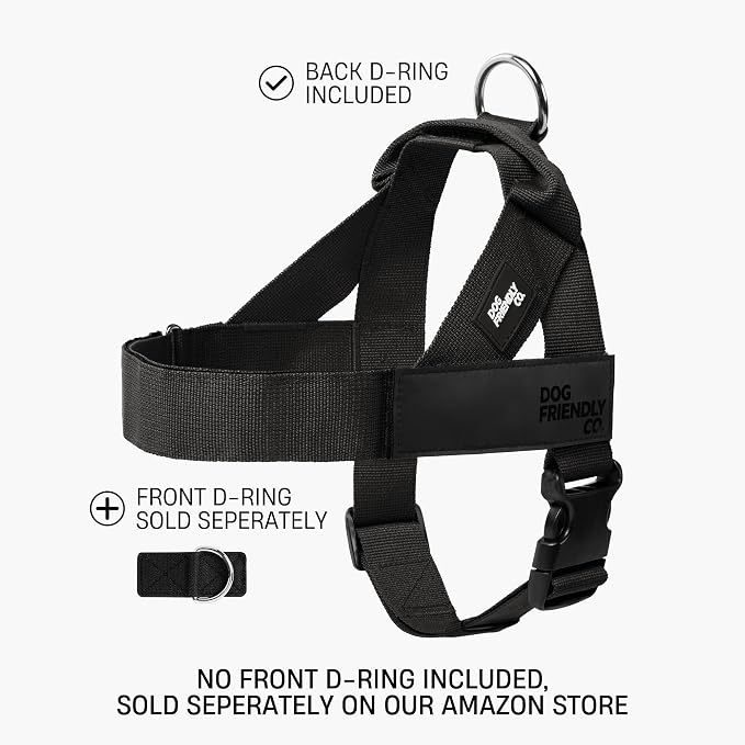 Dog Friendly Co. Dog Harness for Large Dogs (Brown, Large) | One Click Buckle, Chafe Resistant Webbing, Adjustable Neck & Chest, and Heavy Duty D-Ring, Sturdy Comfortable and Easy to Use