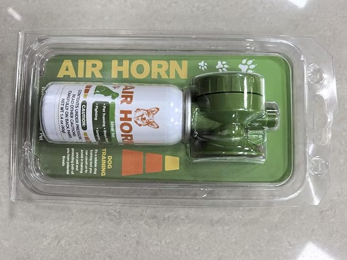 Air Horn with Holster, 1.4 oz 120 dB Loud Pet Trainer to Stop Dog Attacking Barking Fighting Jumping, Coyotes Air Horn for Safety, Protect Yourself & Pet While Walking, Green(4 Pack)
