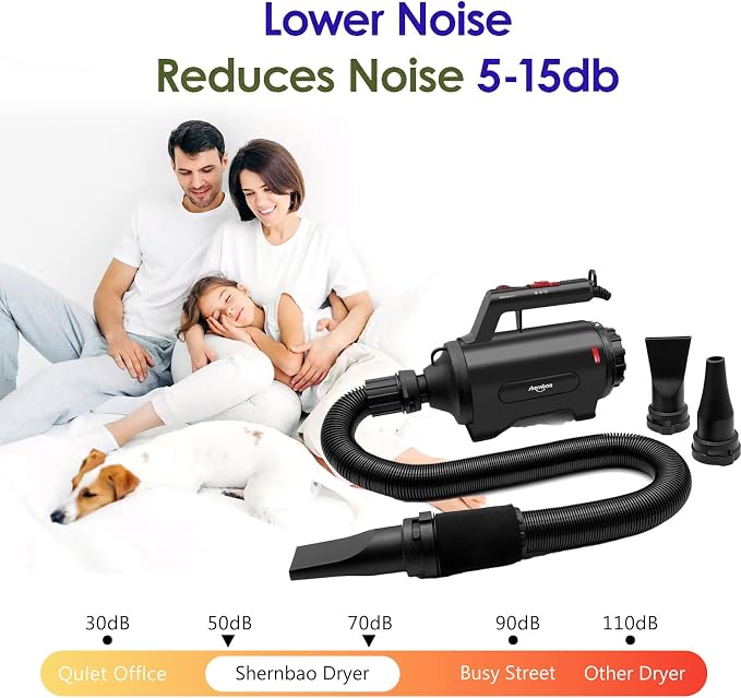 Dog Dryer High Velocity Pet Dog Grooming Force Hair Dryer/Blower | High velocity force blower dryer for professional dog pet grooming,black sherbao SMD-06P