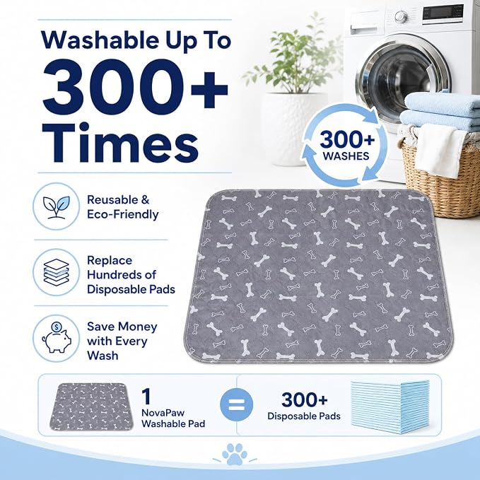 NovaPaw Pup Pad with Pheromones, Reusable Puppy Pads Washable for Dogs & Cats,Washable,Durable Leak-Proof & Anti-Slip Pet Training Pads for Home & Trave