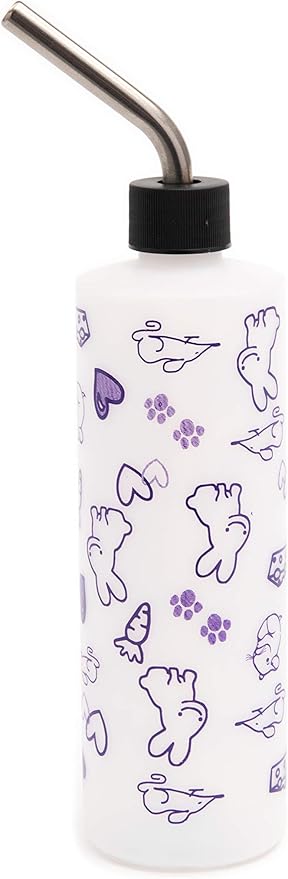 Lixit® Original Super Seal Classic Water Bottle for Rabbits, Cats, Ferrets, Hamsters, Guinea Pigs, Gerbils and Other Small Animals - Made in USA (Frosted (Pack of 2), 16 Ounce)