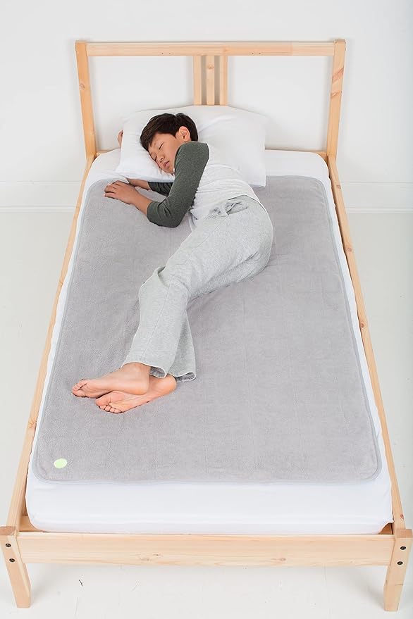 PeapodMats Bedwetting Waterproof Bed Mat, Reusable 3x5 Light Gray | Washable reusable bed mat for bedwetting, incontinence, kids, adults, pets, and mattress protection.