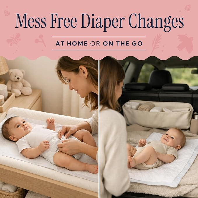 Peekapoo - The Original Disposable Baby Changing Pad Liners – 50 Pack | Super Soft, Waterproof, Ultra Absorbent | Portable, Travel-Friendly, Mess-Free Diaper Changes Anywhere | Super Soft, Waterproof, Ultra Absorbent, Fragrance-Free, No Dyes, 24 x 18 I...