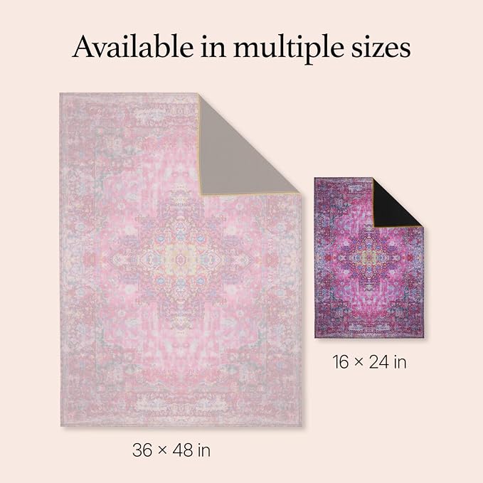 Washable Dog Pee Pads, 16" x 24", Waterproof, Non-Slip, Super Absorbent, Reusable Machine-Washable, 2-Pack (Mystic Fuchsia) | Non-slip, waterproof, absorbent dog pee pads for potty training, whelping, senior dogs, multi-pet households, easy to clean