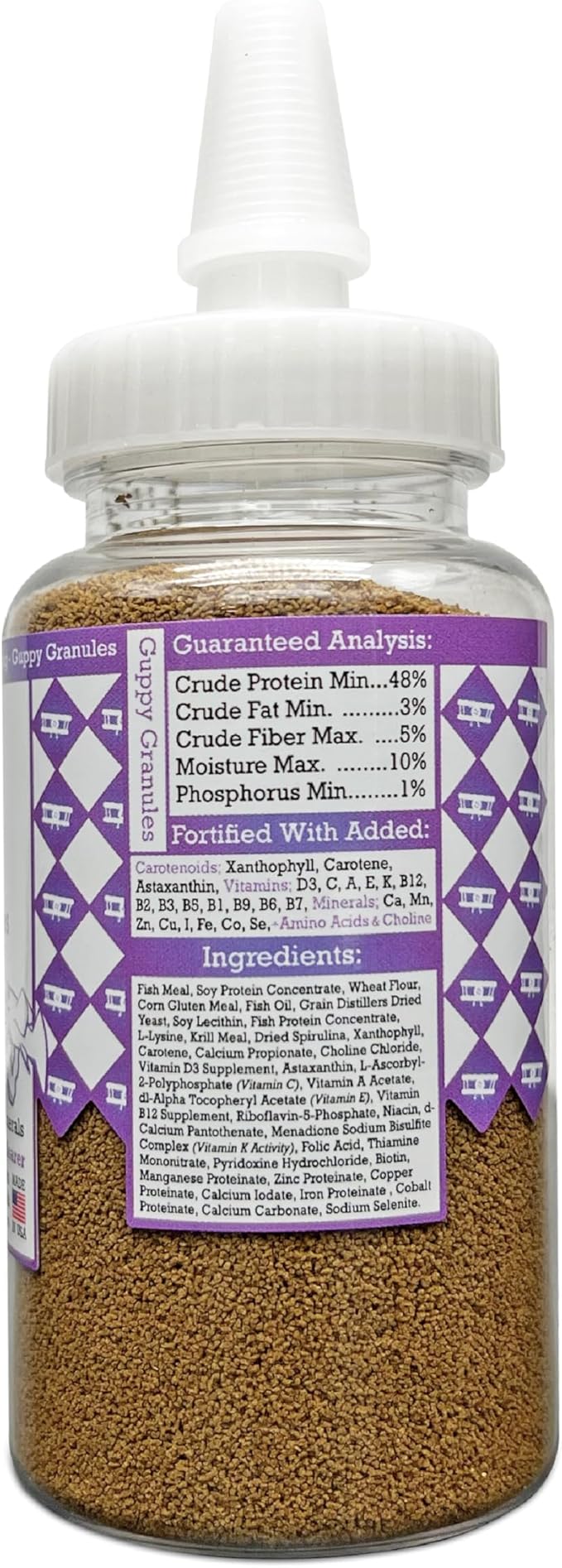 Aquatic Provisions Guppy Granulettes Fish Food 3.17 oz, for Guppies and Livebearer Freshwater Aquarium Species