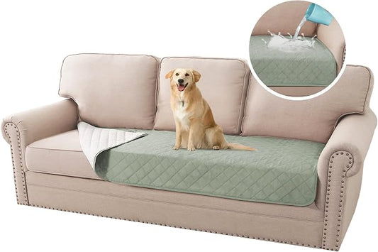 H.VERSAILTEX Couch Cover for Dogs Washable 100% Waterproof Sofa Cushion Cover Dog Bed Cover Non-Slip Pet Blanket for Sofa Cushion Protector, 35" x 62", Sage
