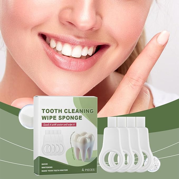 Teeth Cleaning Sponge Wipes for Adults – 4-Pack Soft dentall Wipes for Deep orall Care | disposablee Tooth Cleaners for Home, Travel, School, or Business Trips – Safe & Gentle orall Hygiene Tool