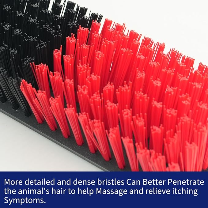 4pcs Livestock Scratch Brush Accessories With 16 Screws，Animal Back Scratching Brush for Cow,Cattle,Sheep, Horses,Pigs，Massage Grooming Tool（Red）