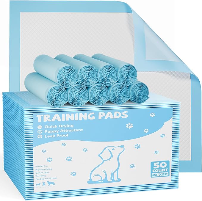 DUMOS 500 Count Puppy Dog Pads, Disposable Dogs Potty Pee Training Pads | 6-Layer Super Absorbency, Disposable Pet Leakproof Quick Drying, 22"×22"× Regular Size