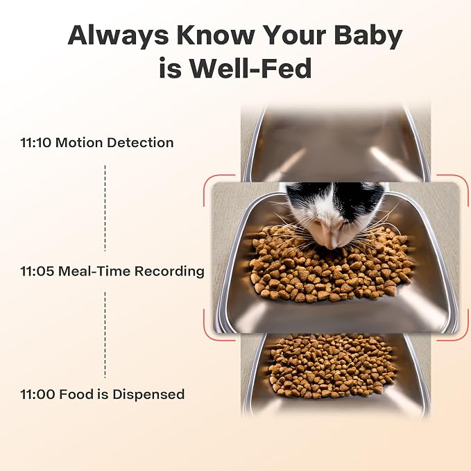Automatic Cat Feeder with Camera - 5G WiFi Cat Food Dispenser with Night Vision, 7L Dog Feeder Automatic, 1-15 Meals, 1-99 Portions, 2-Way Audio, Jam Free, 10s Voice Recording, Timed Auto Pet Feeder