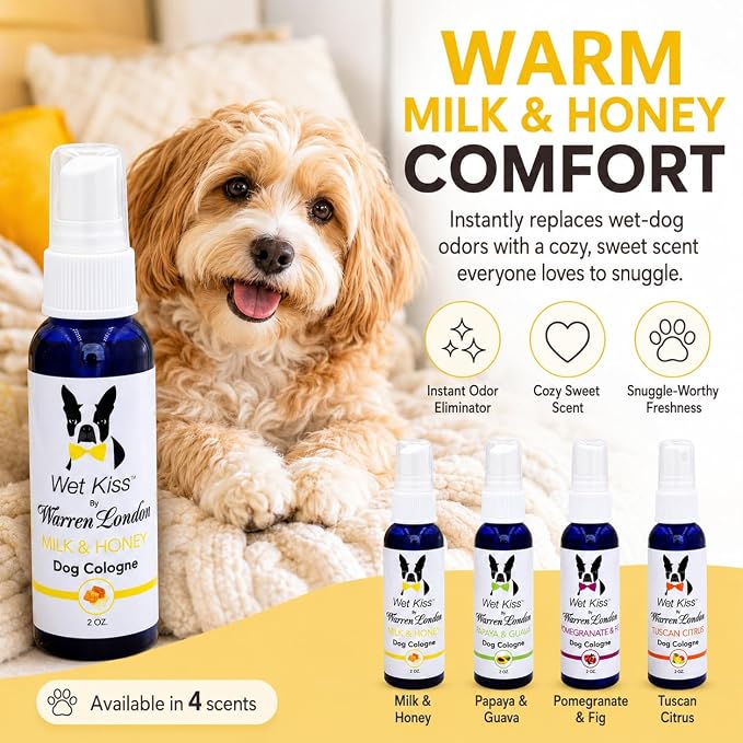 Warren London Puppy Gift Box - Complete Puppy Care Set - Includes Hydrating Butter, 2-in-1 Shampoo, Cologne, Grooming Bath Brush, Ear Cleaner and Nail File for New Pet Owners