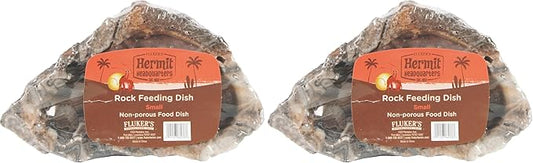 Flukers Fluker's Rock Bowl, Food & Water Dish for Hermit Crabs, Small 4" (Pack of 2)
