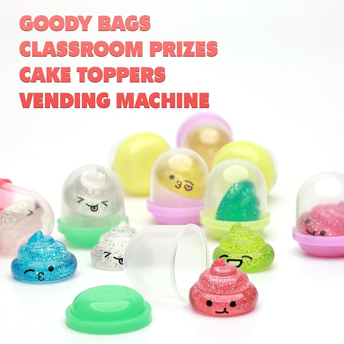 Unicorn Poop Mini Toys in Capsules - 250 Pcs of 1.1 Inch Acorn Capsule and Unicorn Toy Poop for Kids - Plastic Capsules for Toys Bulk - Vending Machine Refill