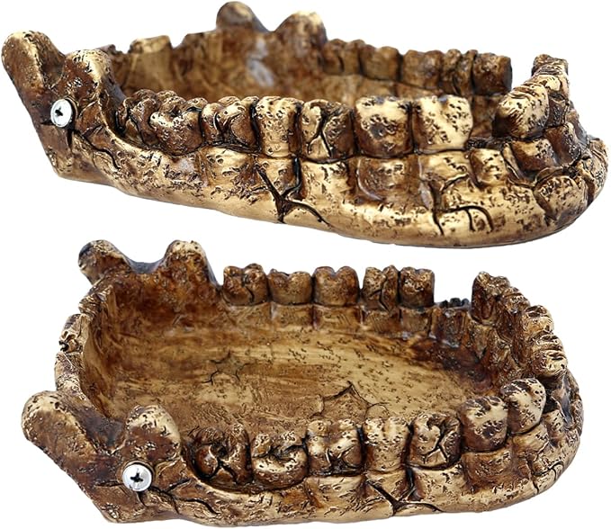 Reptile Feeding Dish Bowl,Reptile Rock Food/Water Dish for Reptiles,Amphibians,Bearded Dragon,Lizard,Frog,Gecko,Tortoise,Hermit Crab and Other Little Critters, Made from Premium Resin