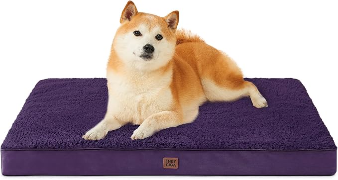 EHEYCIGA Orthopedic Dog Bed Large with Removable Washable Cover, 36x27 | Egg Crate Foam Support, Durable Oxford fabric, Non-Slip Bottom, Machine Washable, Soft Waterproof Plush Pet Bed Mat For Crate