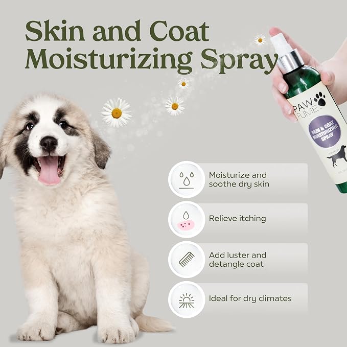 Pawfume Dog Gift Basket, 6-Piece Grooming Gift Box | 6-piece spa kit with probiotic deodorizer spray, hypoallergenic grooming mist & premium brush, Dog Gift Boxes for all breeds
