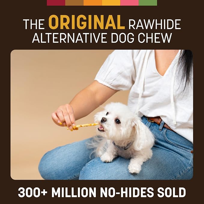 Earth Animal No Hide Stix - Rawhide Free Dog Chews 20 Count Peanut Butter | Small Sticks Peanut Butter Flavored Natural Rawhide Free Long Lasting Dog Chews - Treats for Small Dogs and Cats