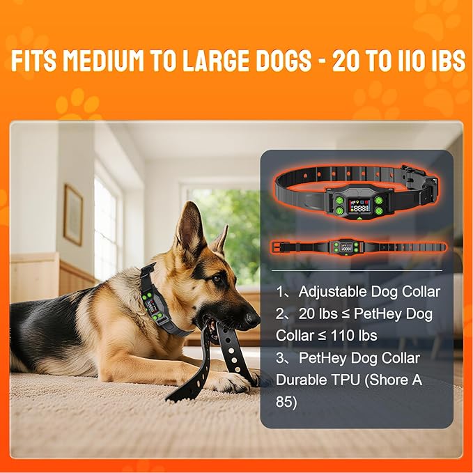 GPS Wireless Dog Fence System with AI Precision Tracking, Electric Dog Fence with Auto & Fixed Training Modes, 25-999yd Outdoor Wireless Containment, IPX7 Waterproof Rechargeable Collar