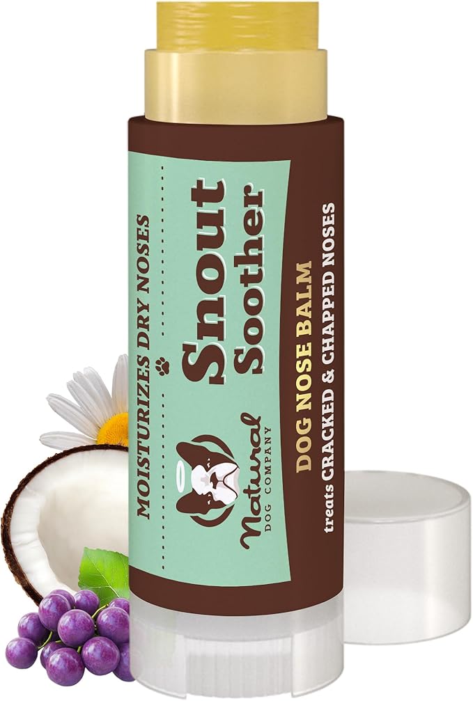 Natural Dog Company Snout Soother Dog Nose Balm – Moisturizing Care for Dry, Crusty, Cracked Noses with Coconut Oil & Shea Butter, Lick Safe Dog Snout Balm for All Breeds – 0.15 oz Travel Stick