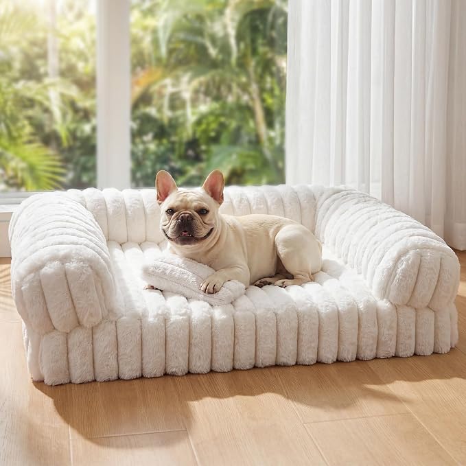 Cat Couch, Orthopedic Pet Bed, Washable Medium Pet Sofa Bed for Puppy and Small to Large Kitten with Anti-Slip Bottom, Fits Up to 65lbs Pets Cat Beds Self Warming
