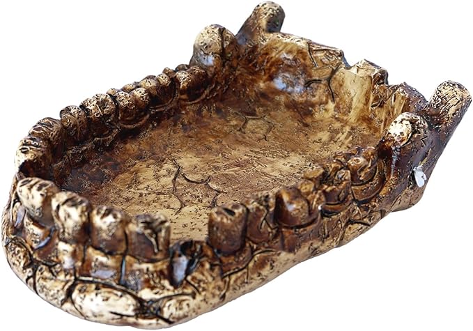 Reptile Feeding Dish Bowl,Reptile Rock Food/Water Dish for Reptiles,Amphibians,Bearded Dragon,Lizard,Frog,Gecko,Tortoise,Hermit Crab and Other Little Critters, Made from Premium Resin