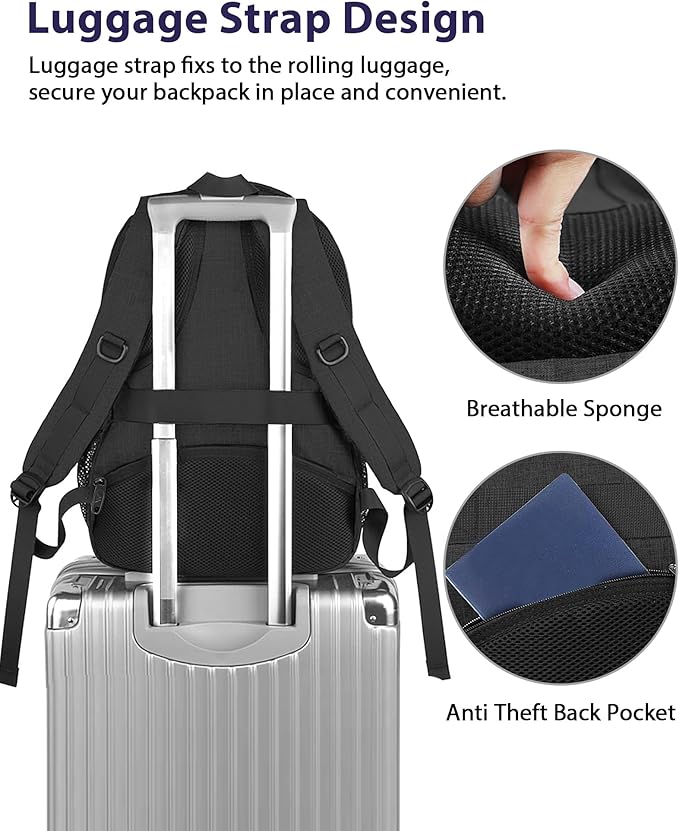MATEIN 17 Inch Work Laptop Backpack, Large College Computer Bookbag with TSA Laptop Compartment, Water Resistant Business Travel Backpack with Anti Theft Pocket, Graduation Gifts for Men Women