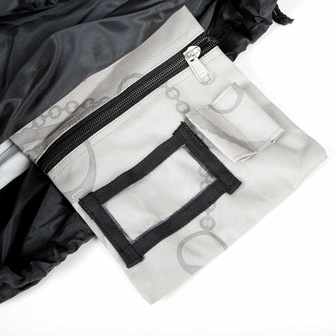 Jeffers Poplar Head Grooming Bag – Horse Grooming Organizer Tote with Pockets for Brushes, Tools, Clippers, Shampoo, Detangler – Stable Barn Kit Carrier for Horses, Pets, Latte Snaffles & Irons