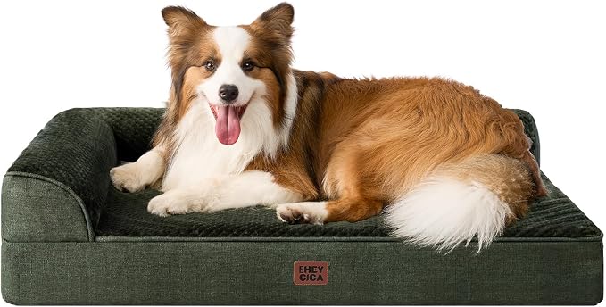EHEYCIGA XL Dog Bed Memory Foam for Crate, Extra Large Dog Bed Orthopedic with Washable Removable Cover, Waterproof Pet Sofa Couch XLarge Size Dogs, 41x27x6.5, Dark Green | Washable Removable Cover, Waterproof Flat Pet Sofa Couch with Nonskid Bottom, 4...