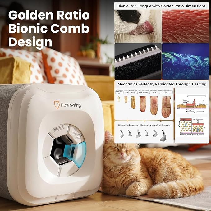 Neo Cat Self Groomer House with 6 Flexible Brushes and Food Bowl