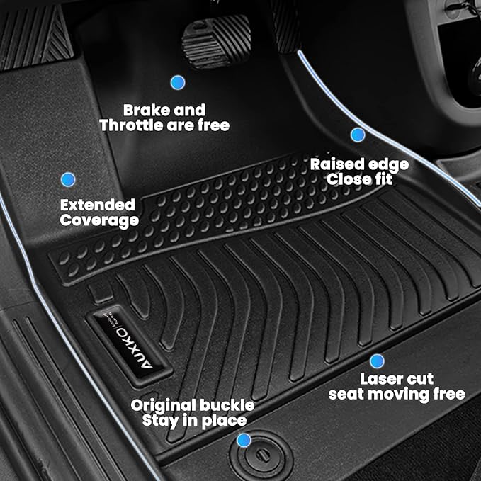 Auxko All Weather Floor Mats Fit for Toyota Camry 2025 2026 Include Hybrid LE/SE/XLE/XSE TPE Liners Camry Accessories All Season Guard Odorless Anti-Slip Floor Mats Black