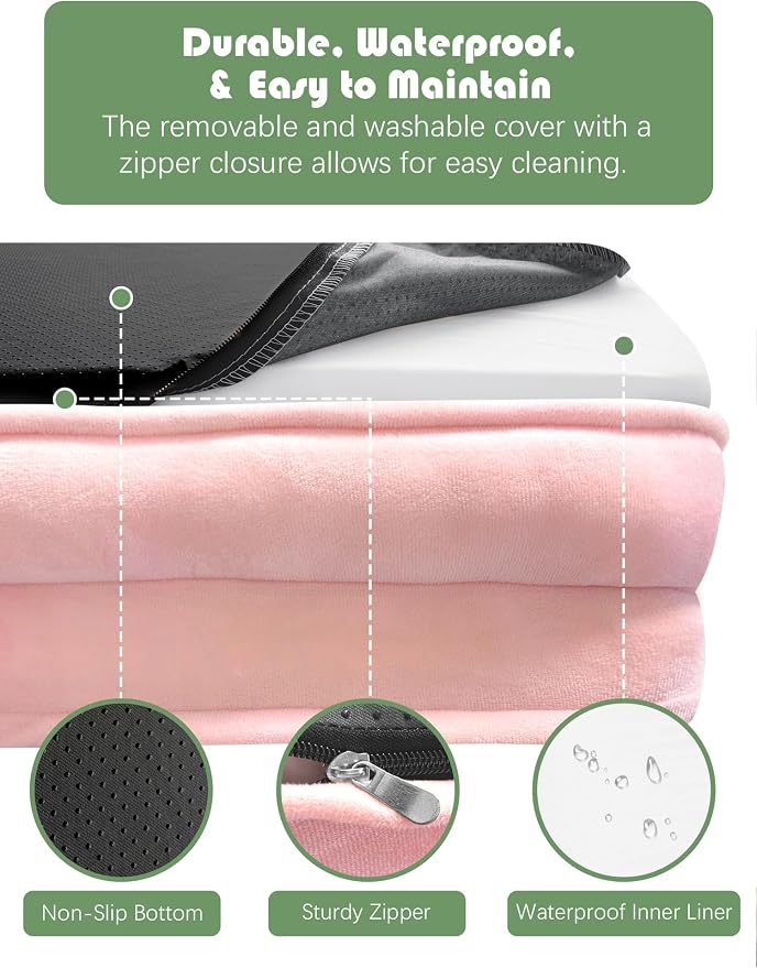 Spotted Play Orthopedic Dog Bed with Sides - Sofa Beds for Extra Large Dogs, Supportive Foam Pet Couch Bed with Washable Removable Cover, Waterproof Lining and Non-Slip Bottom, Pink - XL