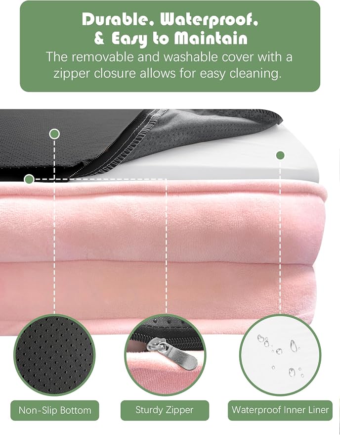 Spotted Play Orthopedic Dog Bed with Sides - Sofa Beds for Extra Large Dogs, Supportive Foam Pet Couch Bed with Washable Removable Cover, Waterproof Lining and Non-Slip Bottom, Pink - XXL