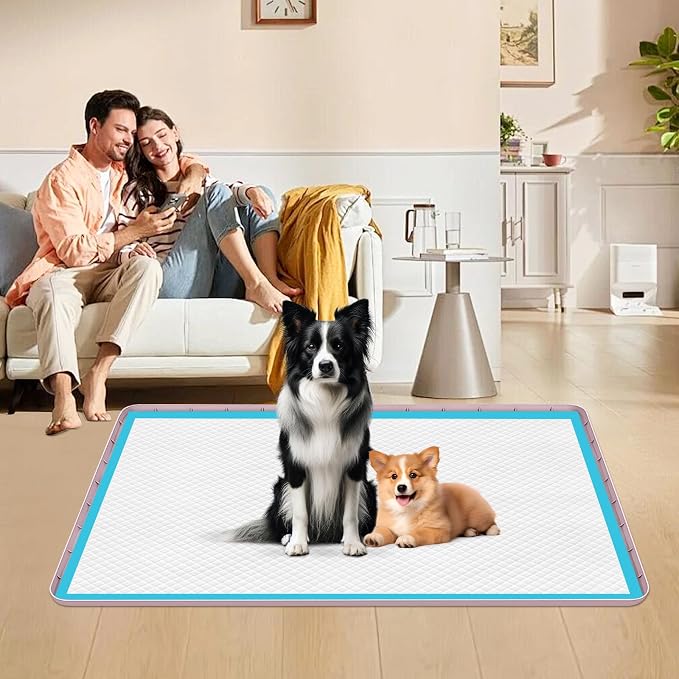 Pee Pad Holder for Dogs 34''x22'' Silicone Puppy Pee Pad Tray, Pink | Extra Large Dog Potty Tray Leak-Proof, High Edge, No Spill Training Pads for Floor Protection, No Pee Pads