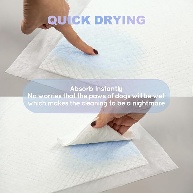 HQ4US 4LEGS Dog Pee Pads, Thick/Ultra Absorbent Puppy Dog Training Pads, Large Size 36”×24”，Odor Eliminating Gel, Deodorizing Factors, with Pet Inducer (35 Count)