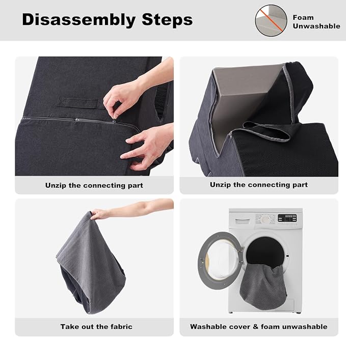 ZOMISIA Dog Ramp for High Beds with Tunnel, 29" H 6 Steps for Large Dog | Tunnel 2 in 1 with Zippers, Suitable for Short-Legged Dogs Get on Bed, Non-Slip Durable Dog Steps with High-Density Foam