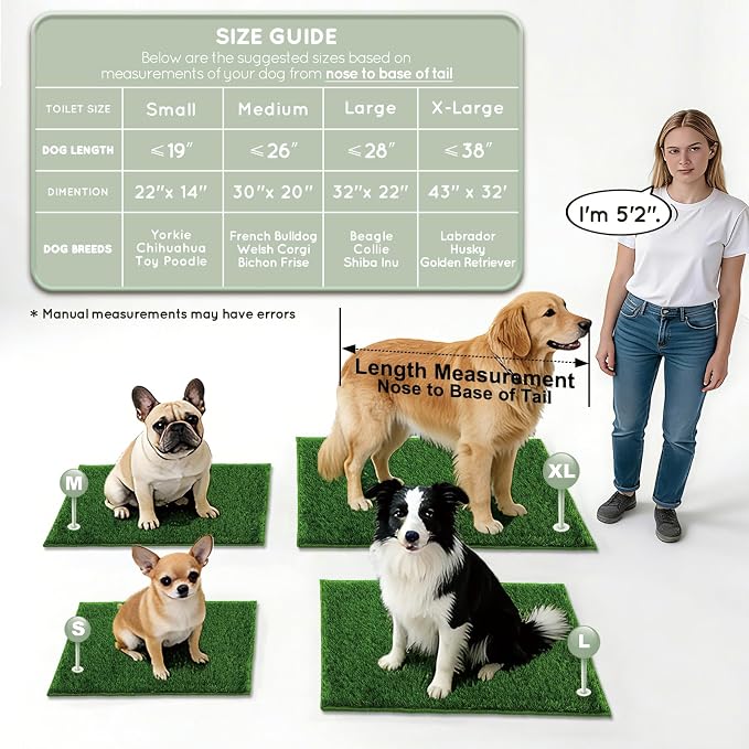 Grass Pee Pads for Dogs Potty, Artificial Grass Patch Odor Free | 2PCS Fake Grass with Fully Permeable Backing for Fast Drainage, Indoor Potty Grass Hemmed Edge Turf, Easy Clean
