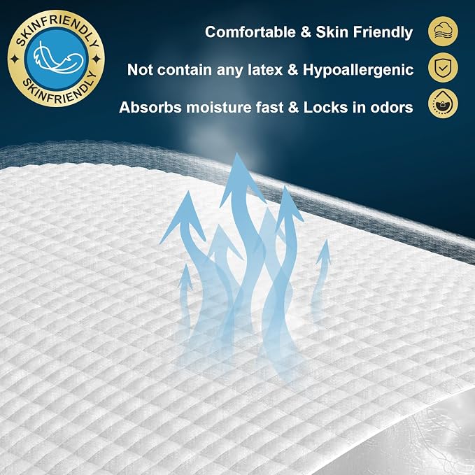 AAY Disposable Bed Pads 36" x 36" (50 Count) , Extra Large Heavy Duty Incontinence Underpads, Super Absorbent 3XL Chucks Pee Pads for Adults, Kids, Pets, Puppy Training