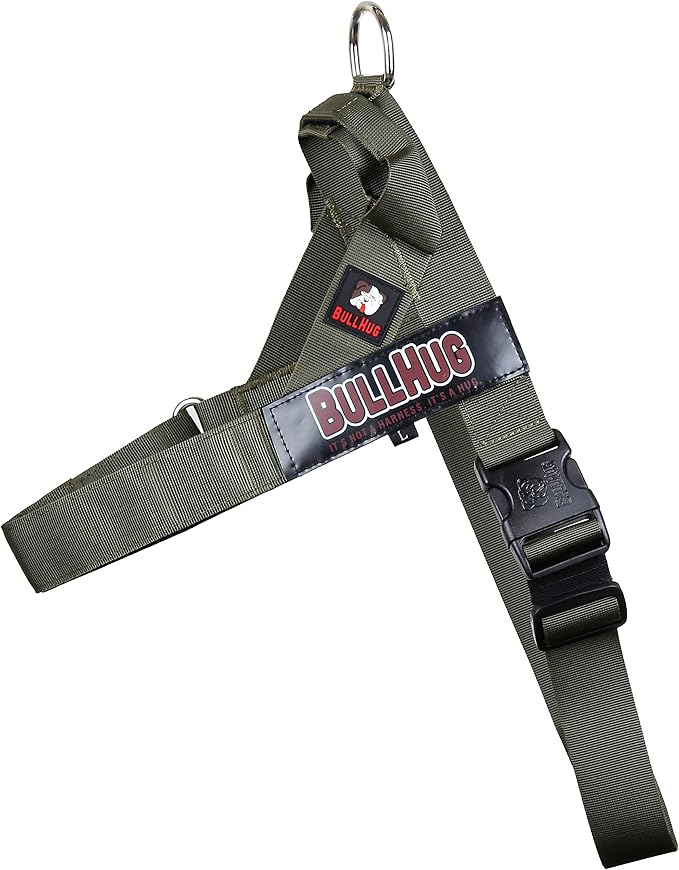 Adjustable Dog Harness– No Pull, No Choke – for English Bulldogs, French Bulldogs, Pugs & Broad-Chested Breeds – Easy, Safe Walks (Olive Green, Small)