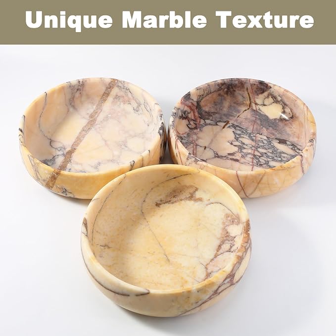 Karibiber Calacatta Marble Dog Bowl, 6lbs Weighted Dog Food Bowl, Non-Slip Large Heavy Water Bowls, Cute Purple Stone Food and Water Dish for Large Dogs, Natural Marble, Easy to Clean, Holds 6 Cups