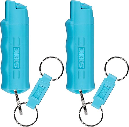 Sabre Pepper Spray - Quick Release Keychain for Easy Carry & Fast Access, Max Police Strength Self Defense OC Spray with UV Dye, 10 Sec. Spray Time, Finger Grip - Faster Aim, 0.54 fl oz,Secure Safety
