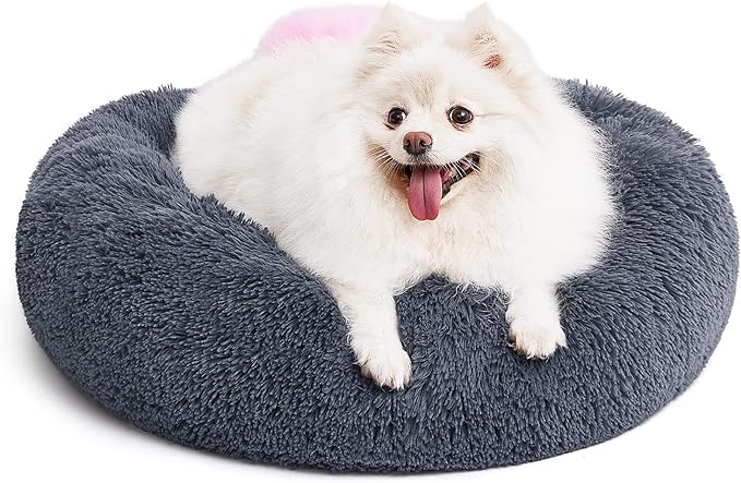 MIXJOY Orthopedic Dog Bed Comfortable Donut Cuddler Round Pet Beds Ultra Soft Washable Dog and Cat Cushion Bed (30'', Grey)