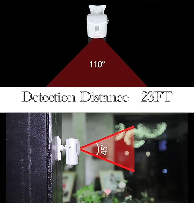 Loud Barking Dog Alarm, Motion Activated Dog Barking Alarm, IP43 Waterproof Barking Dog Motion Sensor for Warehouse Yard Office Mall Garage Home Security, Detects 23FT