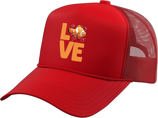 Cute Clownfish Art for Men Women Clown Fish Lovers Clownfish Trucker Hat with Adjustable Mesh Back