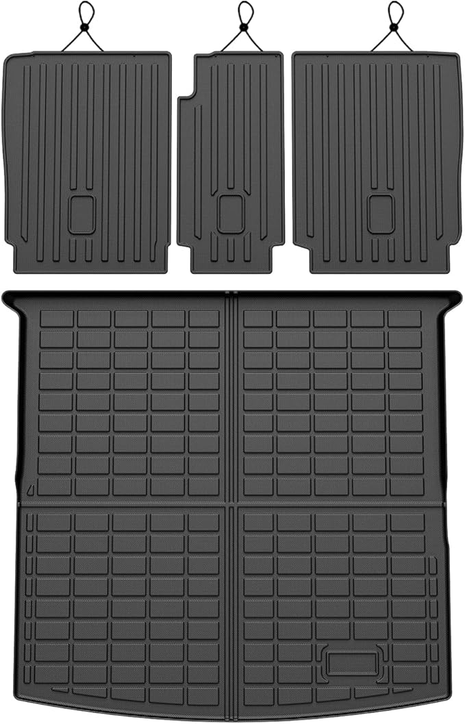 Cartist Cargo Mat Fit for Volkswagen VW Tiguan 5 Passenger 2018-2024 Trunk Mat with Backrest Mat Accessories TPE All Weather Anti-Slip