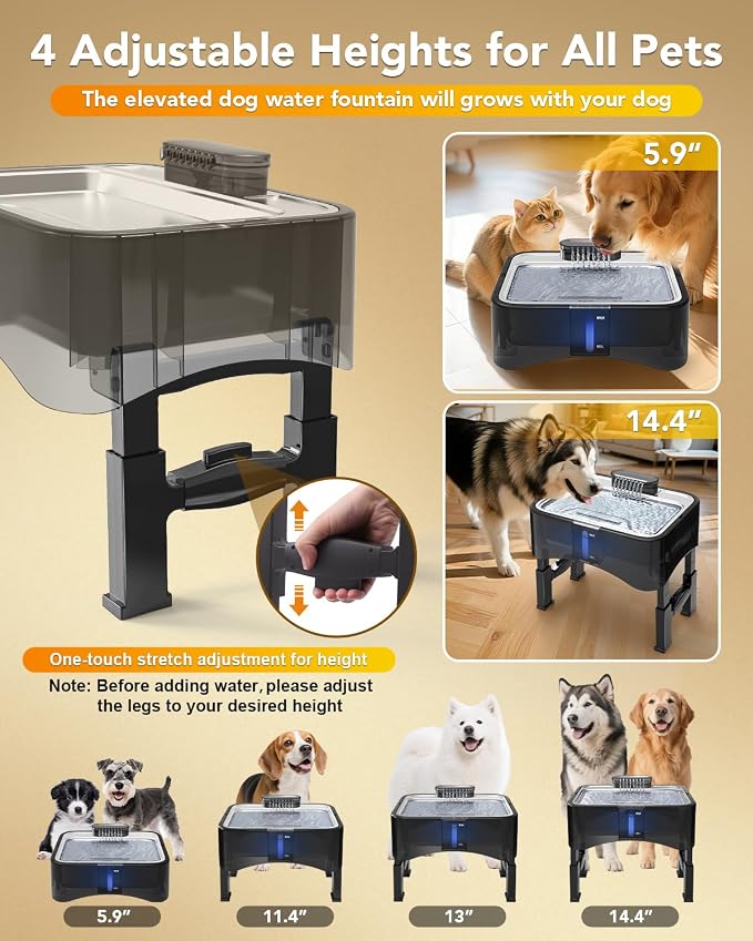 UPSKY 10 Pcs Replacement Filters for 8.5L Elevated Dog Water Fountain | Multi-layer Filtration, Removes Hair, Odors & Heavy Metals, Keeps Water Clean & Fresh, Individual Packaging